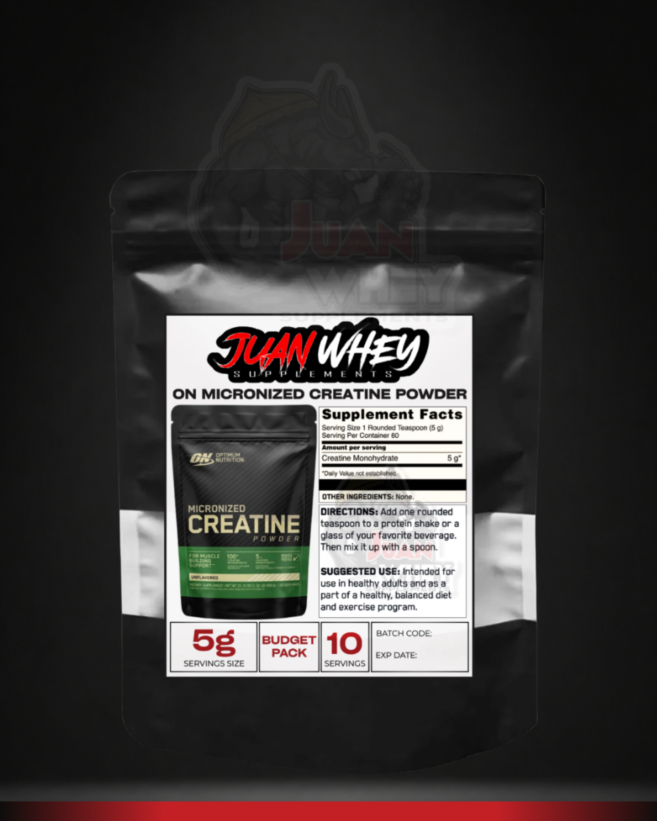 OPTIMUM NUTRITION MICRONIZED CREATINE POWDER (10/20/30 SERVINGS)
