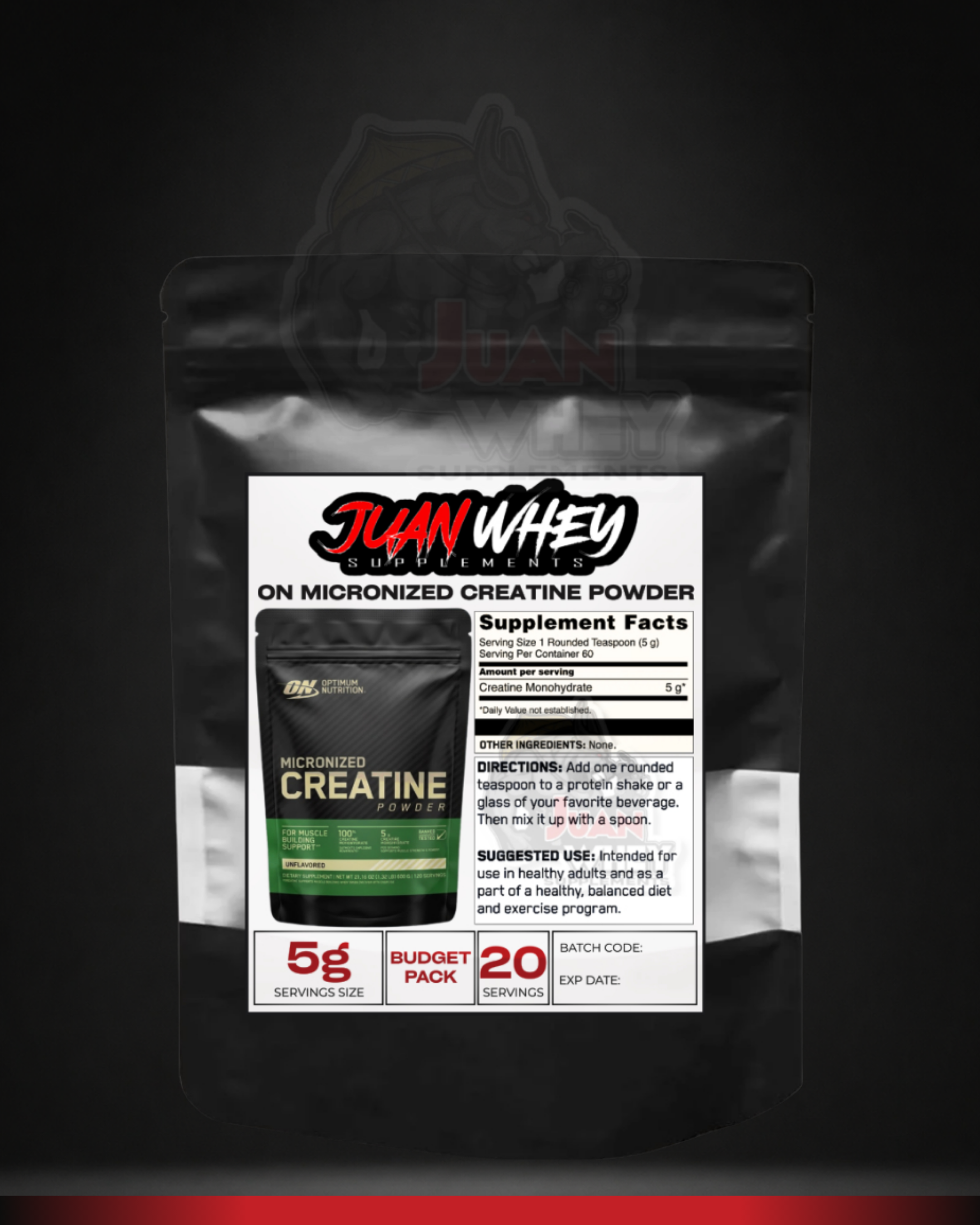 OPTIMUM NUTRITION MICRONIZED CREATINE POWDER (10/20/30 SERVINGS)