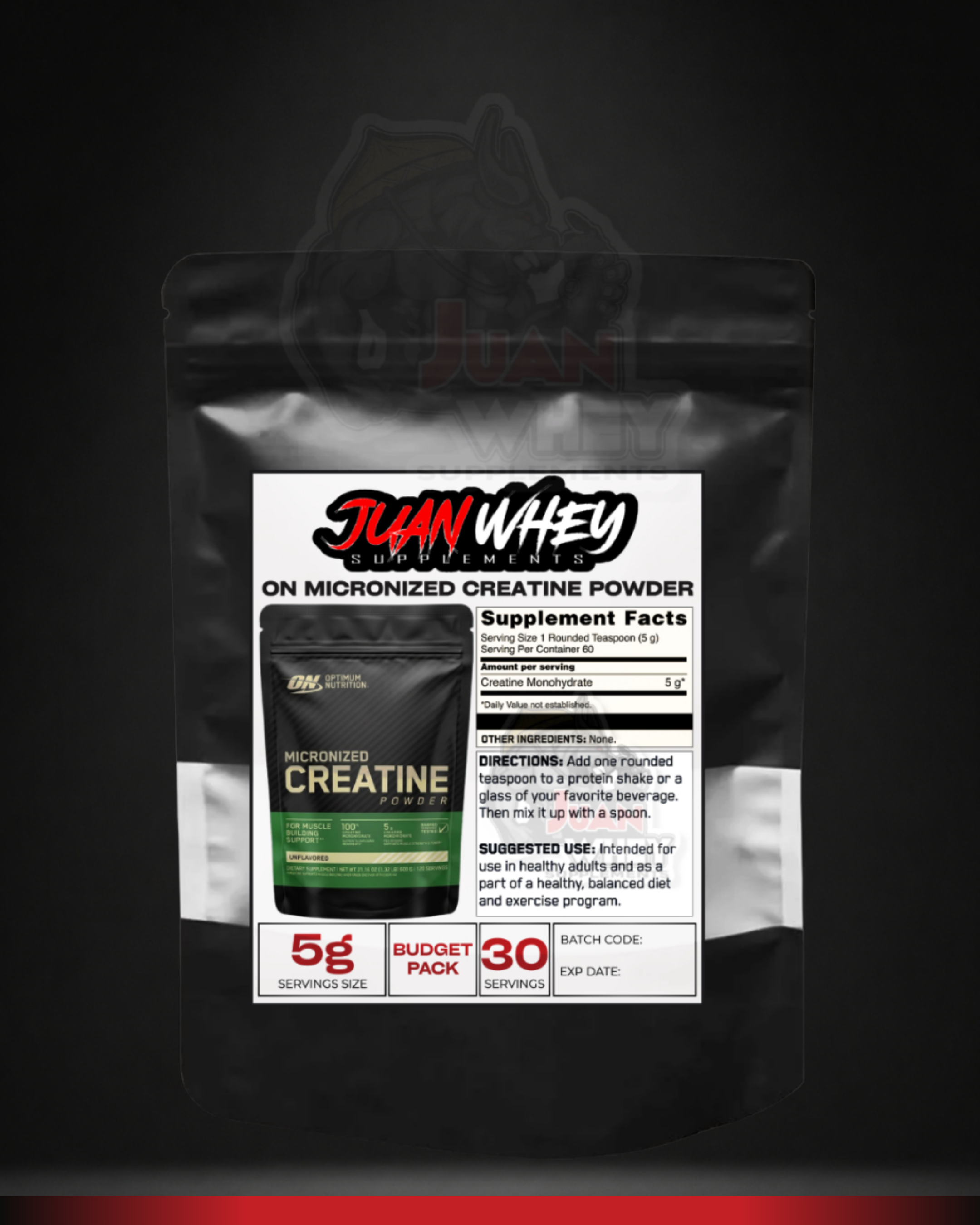 OPTIMUM NUTRITION MICRONIZED CREATINE POWDER (10/20/30 SERVINGS)