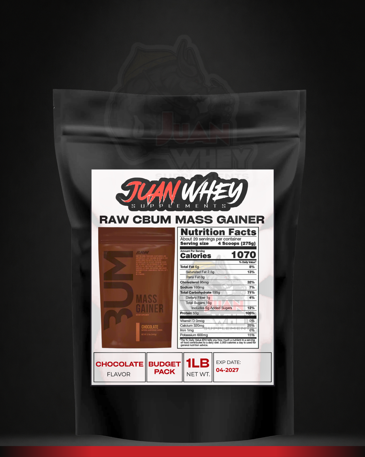 RAW Nutrition CBUM Series- Mass Gainer 1LB | 14 Servings