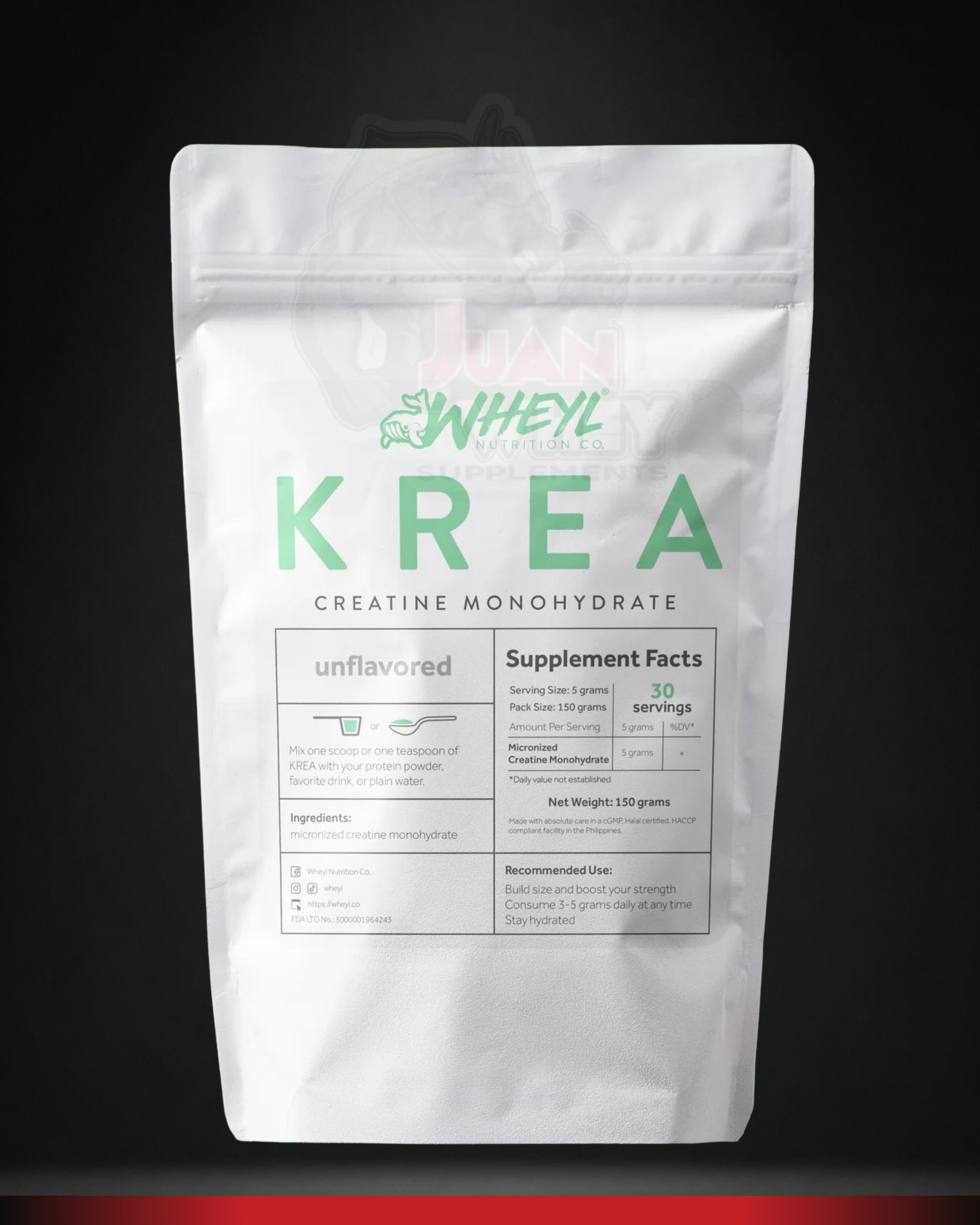 KREA CREATINE 300 Grams 60 Servings with Scooper