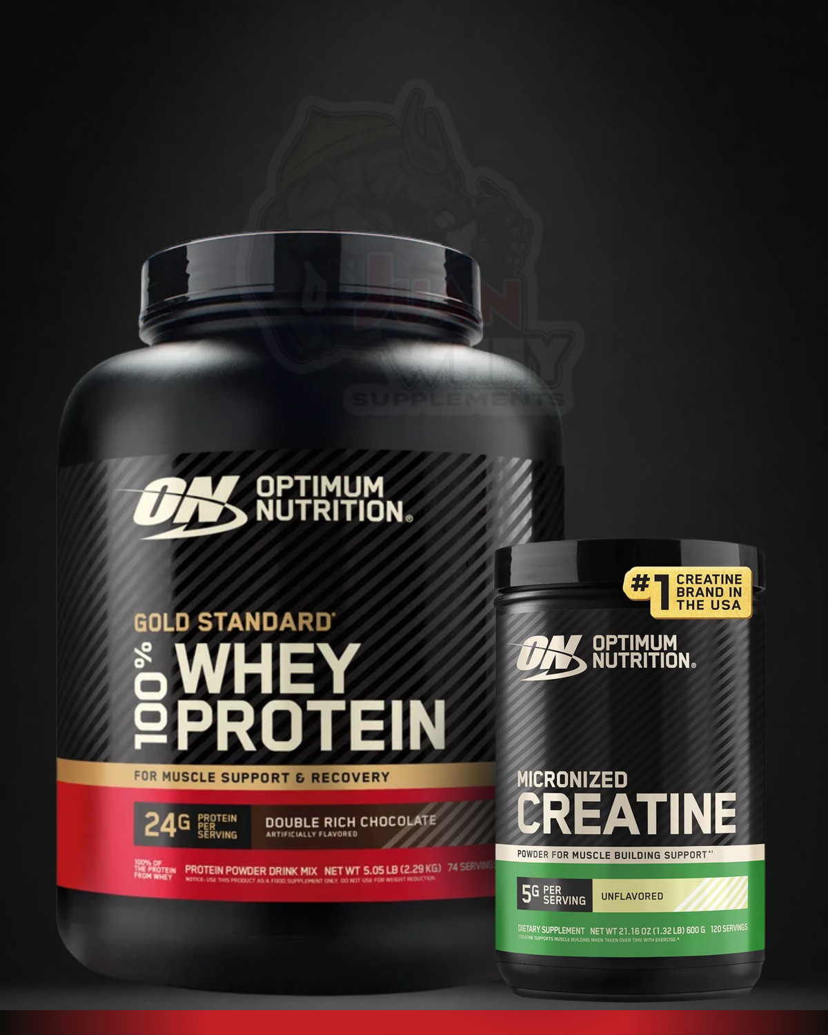 [BUNDLE] Optimum Nutrition 5lbs Goldstandard Whey Protein & Optimum Nutrition Creatine Powder 120 Servings