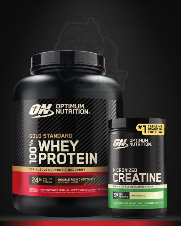 [BUNDLE] Optimum Nutrition 5lbs Goldstandard Whey Protein & Optimum Nutrition Creatine Powder 120 Servings